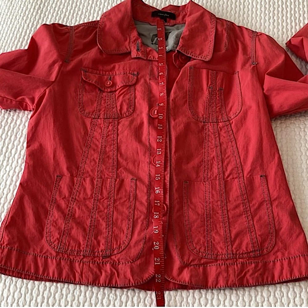 Cotton Ginny button up Jacket, Cotton/spandex, red, size M - Picture 15 of 16